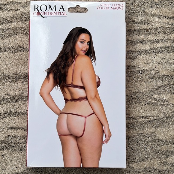 Roma Confidential Sexy Plus Size Cut Loose Eyelash Lace Teddy Size XXL Mauve NWT - Picture 2 of 5